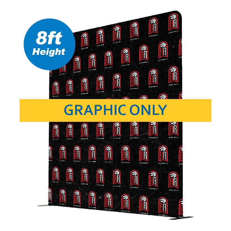 8ft XL straight fabric wall graphic by Artsoft Expo Solutions Inc., showcasing a seamless, vibrant fabric wall display.