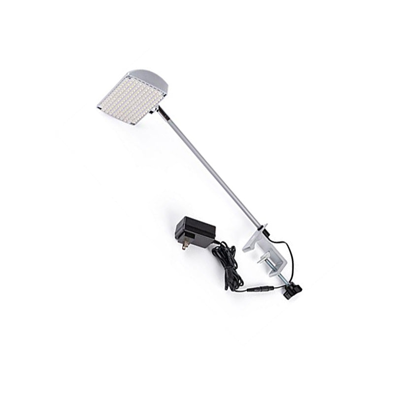 LED clamp light attached to 8ft Fabric Wall Flex II by Artsoft Expo Solutions Inc. for easy illumination and display setup