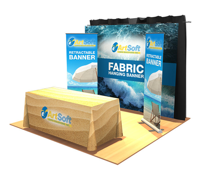 Artsoft Expo Solutions Inc. Booth Package #1 trade show display with a complete booth setup including banners and display stands.