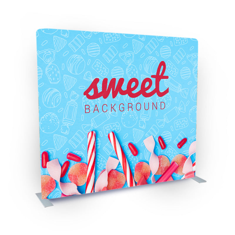 8ft Fabric Wall Flex II by Artsoft Expo Solutions Inc., straight display panel with fabric surface for trade shows or exhibitions.