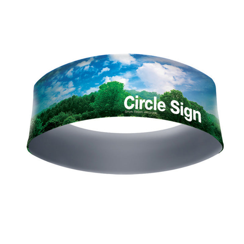 Round hanging sign by Artsoft Expo Solutions Inc. featuring a smooth circular design, ideal for signage and display purposes.
