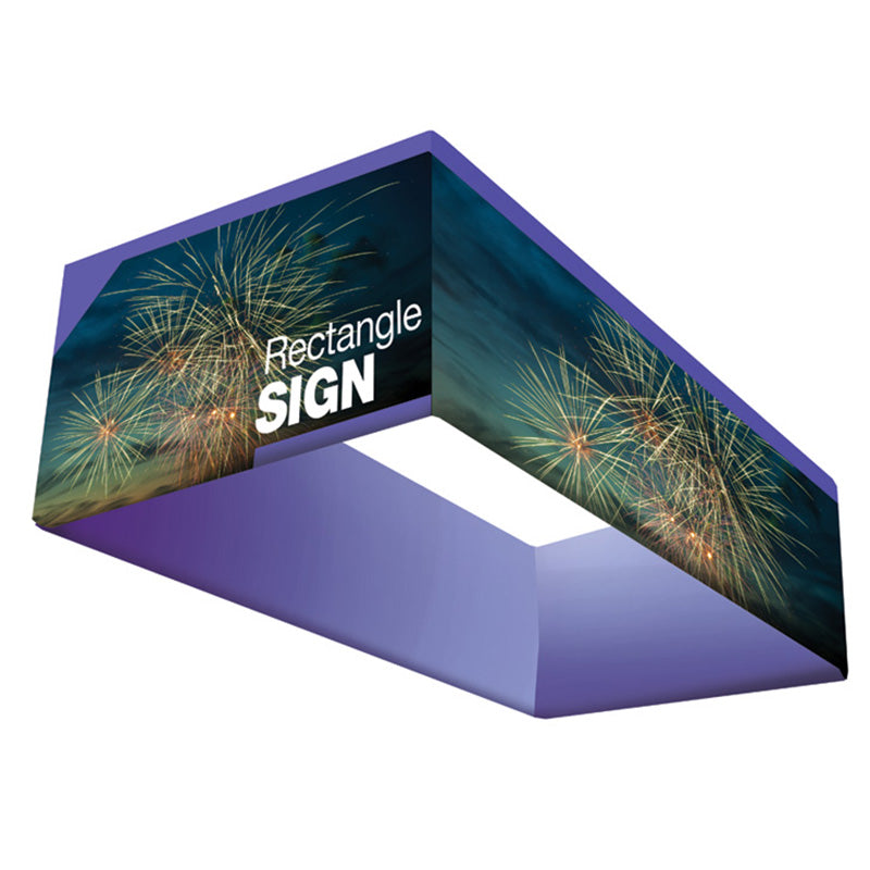 Rectangle hanging sign by Artsoft Expo Solutions Inc. with bold text, suitable for event displays or branding signage.