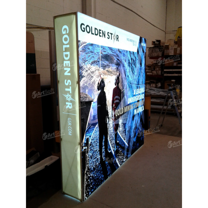 Frameless tension fabric lightbox display printed and assembled by Artsoft.