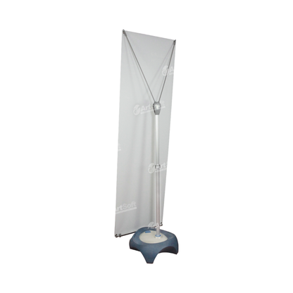Blizzard outdoor banner stand by Artsoft Expo Solutions Inc. showcasing a sturdy, weather-resistant display with vibrant graphics.