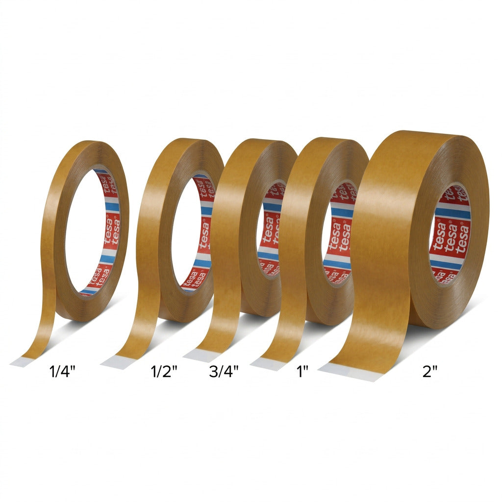 TESA 4970 Double Sided White PVC Tape - Available in 1/4", 1/2", 3/4", 1" and 2"