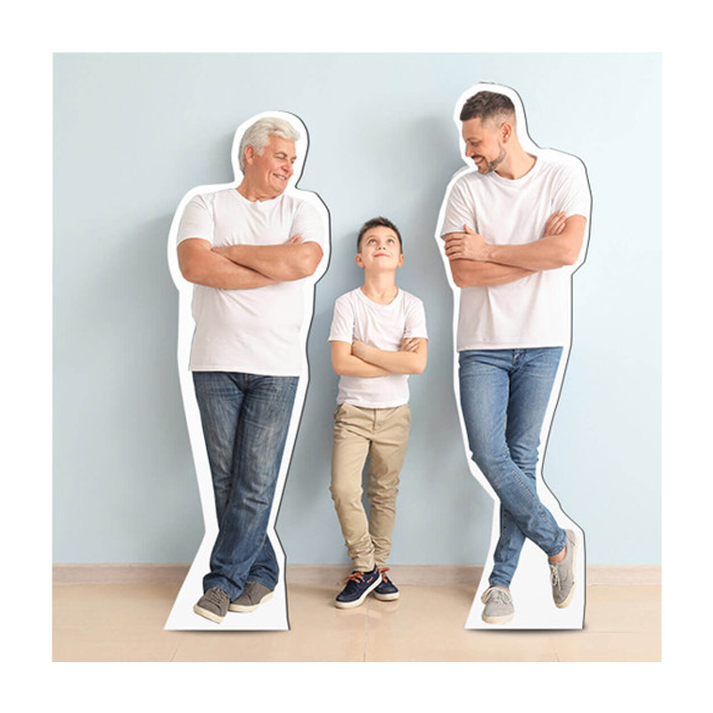 Life size cutout sign featuring a life-sized figure, manufactured by Artsoft Expo Solutions Inc.