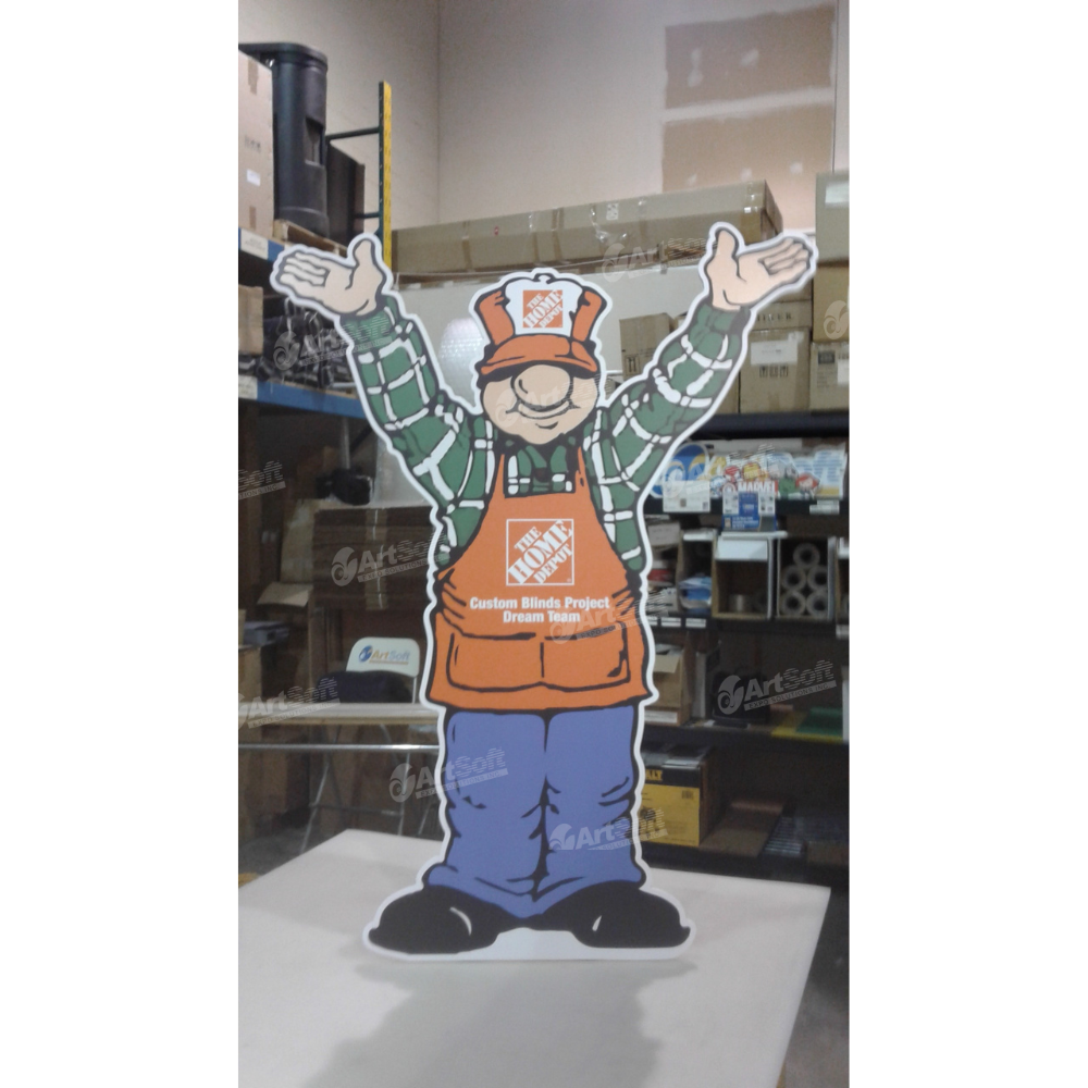 Life size cutout sign from Artsoft Expo Solutions Inc. featuring a full-body cardboard display for events and promotions.