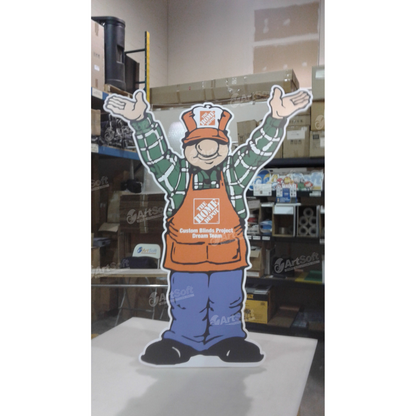 Life size cutout sign from Artsoft Expo Solutions Inc. featuring a full-body cardboard display for events and promotions.