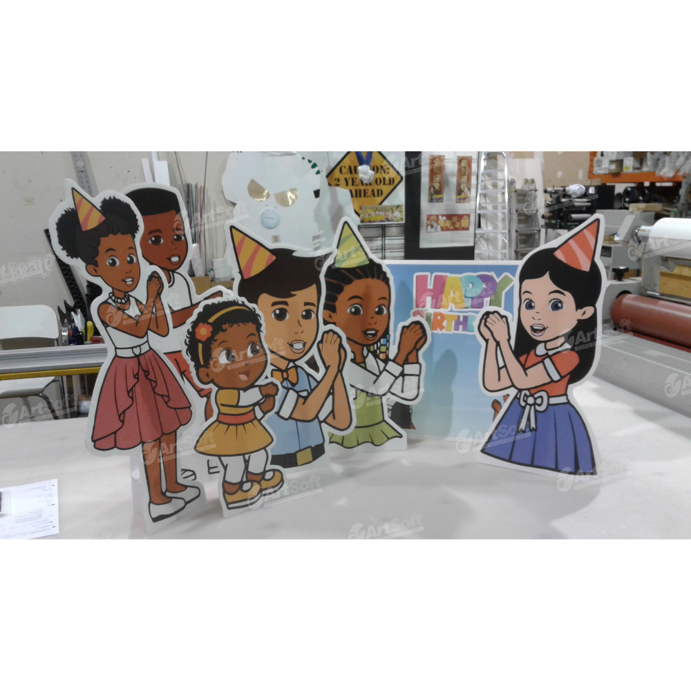 Life size cardboard cutout sign by Artsoft Expo Solutions Inc., featuring a life-sized display of a person or character for events or promotions.