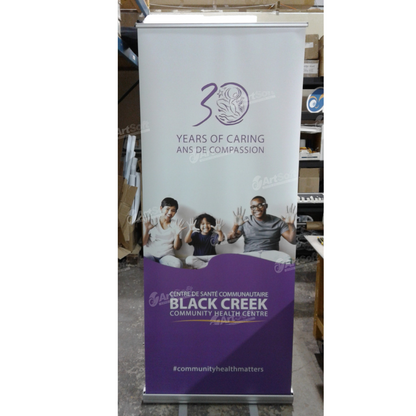 Artsoft Expo Solutions Inc. RB33 display stand with multiple shelves and adjustable height for trade shows and events.