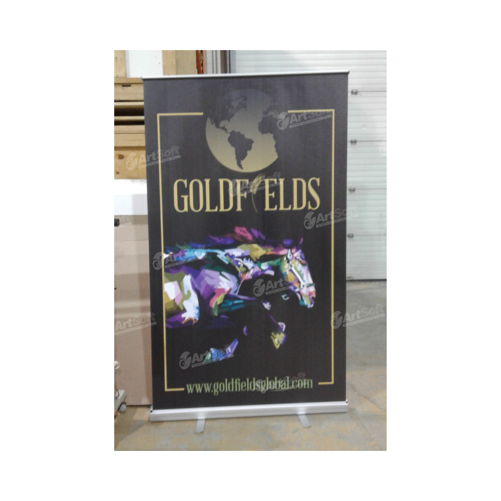 RB120 47-inch art display stand by Artsoft Expo Solutions Inc. featuring sturdy frame and adjustable height for exhibitions and presentations.