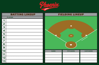 Baseball Line-Up Magnetic Board