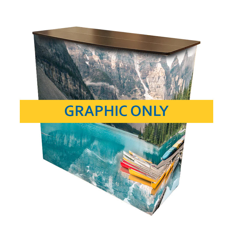 Graphic only of a SEG non-backlit popup display by Artsoft Expo Solutions Inc., showcasing a sleek, modern graphic frame.
