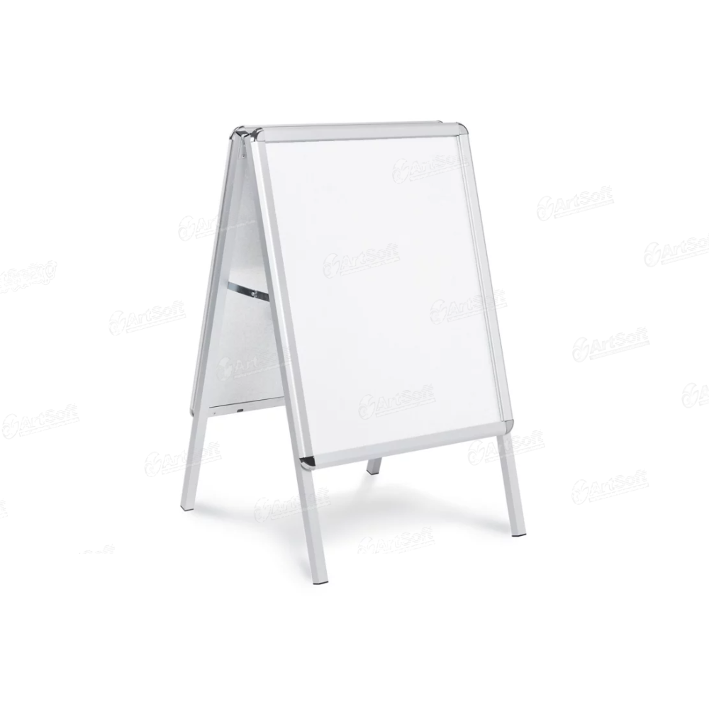Slip Sign A Frame Aluminum Snap Edge A-Frame Sign - Silver