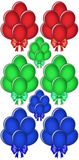 24" Wide x 32" Tall Red Blue Green Balloon Decoration Set (Total 8 pcs) | Yard Sign Outdoor Lawn Decorations | Yardabrate Designer Series
