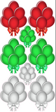 24" Wide x 32" Tall Red Blue Green Balloon Decoration Set (Total 8 pcs) | Yard Sign Outdoor Lawn Decorations | Yardabrate Designer Series