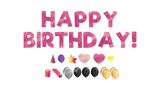 Pink Glitter Happy Birthday Letters Yard Card Sets 16" or 24" Tall (Total 36pcs) | Yard Sign Outdoor Lawn Decor | Happy Birthday Set