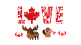LOVE Canada Day Sign 24" Tall + Moose and Beaver Decor (Total 8pcs) | Yard Sign Outdoor Lawn Decorations | Yard Celebration on Canada Day.