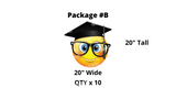 Graduation Emoji Decors Set (Total 5 or 10 pcs) | Yard Sign Outdoor Lawn Decorations | Lawn Sign Yard Celebration