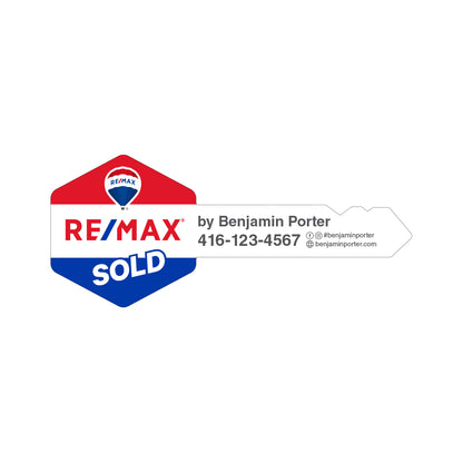 Custom Printed for Realtor | Real Estate Giant Key Cutout w Custom Name and contact info for Social Media and Photo Props | Made in Canada