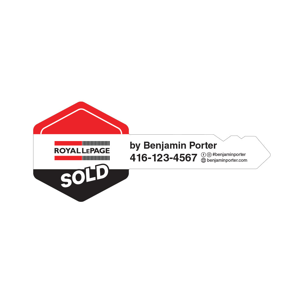 Custom Printed for Realtor | Real Estate Giant Key Cutout w Custom Name and contact info for Social Media and Photo Props | Made in Canada