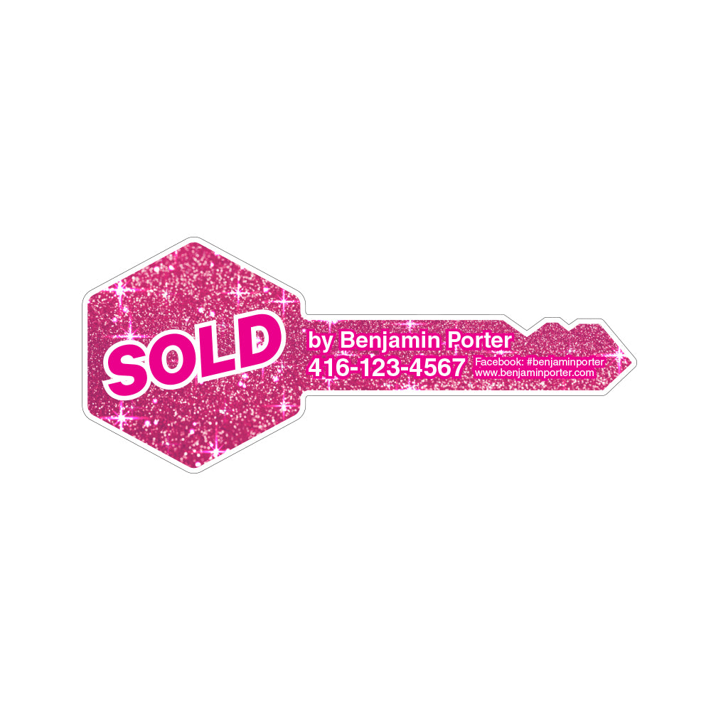 Custom Printed for Realtor | Real Estate Giant Key Cutout w Custom Name and contact info for Social Media and Photo Props | Made in Canada