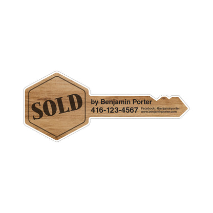 Custom Printed for Realtor | Real Estate Giant Key Cutout w Custom Name and contact info for Social Media and Photo Props | Made in Canada