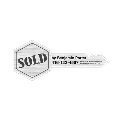 Custom Printed for Realtor | Real Estate Giant Key Cutout w Custom Name and contact info for Social Media and Photo Props | Made in Canada