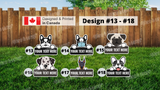 Dog's Face Sign with Custom Message (15" or 23" Wide, 13"-23" Tall) - Pack of 1 / 2 /5 / 10 | Yard Sign Outdoor Lawn Decorations