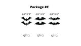 Black Scary Bats for Halloween Yard Decoration (Total 6 / 9 / 12 / 18 pcs) | Yard Sign Outdoor Lawn Decorations | Happy Halloween Series