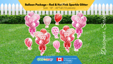 Balloon Package - Sparkle Glitter Style Package (Total 10 pcs) - 16 Colour Combinations  | Birthday Yard Sign (Y-0338)