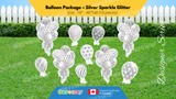 Balloon Package - Sparkle Glitter Style Package (Total 10 pcs) - 16 Colour Combinations  | Birthday Yard Sign (Y-0338)