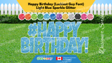 Happy Birthday (Sparkle Glitter) 24" Tall Individual Lettering (Luckiest Guy Font) with Hashtag Sign (Total 15 pcs) | Yard Sign Outdoor Lawn Decorations | Yardabrate Designer Series
