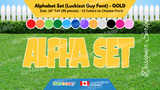 Alphabet Set (Solid Color) 24" Tall Individual Lettering (Luckiest Guy Font) Total 90 pcs | Yard Sign Outdoor Lawn Decorations | Yardabrate Designer Series