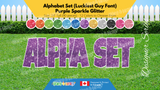 Alphabet Set (Sparkle Glitter) 24" Tall Individual Lettering (Luckiest Guy Font) Total 90 pcs | Birthday Yard Sign (Y-0387)