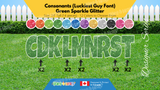 Consonants (Sparkle Glitter) 24" Tall Individual Lettering (Luckiest Guy Font) Total 14 pcs  | Birthday Yard Sign (Y-0389)