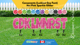 Consonants (Sparkle Glitter) 24" Tall Individual Lettering (Luckiest Guy Font) Total 14 pcs  | Birthday Yard Sign (Y-0389)