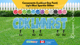 Consonants (Sparkle Glitter) 24" Tall Individual Lettering (Luckiest Guy Font) Total 14 pcs  | Birthday Yard Sign (Y-0389)