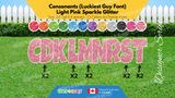 Consonants (Sparkle Glitter) 24" Tall Individual Lettering (Luckiest Guy Font) Total 14 pcs  | Birthday Yard Sign (Y-0389)