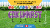 Consonants (Sparkle Glitter) 24" Tall Individual Lettering (Luckiest Guy Font) Total 14 pcs  | Birthday Yard Sign (Y-0389)