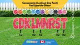Consonants (Sparkle Glitter) 24" Tall Individual Lettering (Luckiest Guy Font) Total 14 pcs  | Birthday Yard Sign (Y-0389)