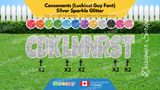 Consonants (Sparkle Glitter) 24" Tall Individual Lettering (Luckiest Guy Font) Total 14 pcs  | Birthday Yard Sign (Y-0389)