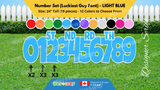 Number Set (Solid Color) 24" Tall Individual Lettering (Luckiest Guy Font) Total 19 pcs | Yard Sign Outdoor Lawn Decorations | Yardabrate Designer Series