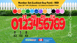 Number Set (Solid Color) 24" Tall Individual Lettering (Luckiest Guy Font) Total 19 pcs | Yard Sign Outdoor Lawn Decorations | Yardabrate Designer Series