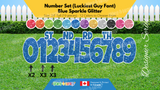 Number Set (Sparkle Glitter) 24" Tall Individual Lettering (Luckiest Guy Font) Total 19 pcs | Birthday Yard Sign (Y-0399)