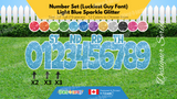 Number Set (Sparkle Glitter) 24" Tall Individual Lettering (Luckiest Guy Font) Total 19 pcs | Birthday Yard Sign (Y-0399)