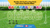 Number Set (Sparkle Glitter) 24" Tall Individual Lettering (Luckiest Guy Font) Total 19 pcs | Birthday Yard Sign (Y-0399)