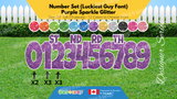 Number Set (Sparkle Glitter) 24" Tall Individual Lettering (Luckiest Guy Font) Total 19 pcs | Birthday Yard Sign (Y-0399)
