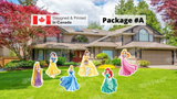 Princess Sign Package -  24" Tall Characters + Decors  (Total 6 or 13 pcs) | Yard Sign Outdoor Lawn Decorations