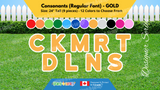 Consonants (Solid Color) 24" Tall Individual Lettering (Regular Font) Total 9 pcs | Yard Sign Rental Business | Printed in Canada